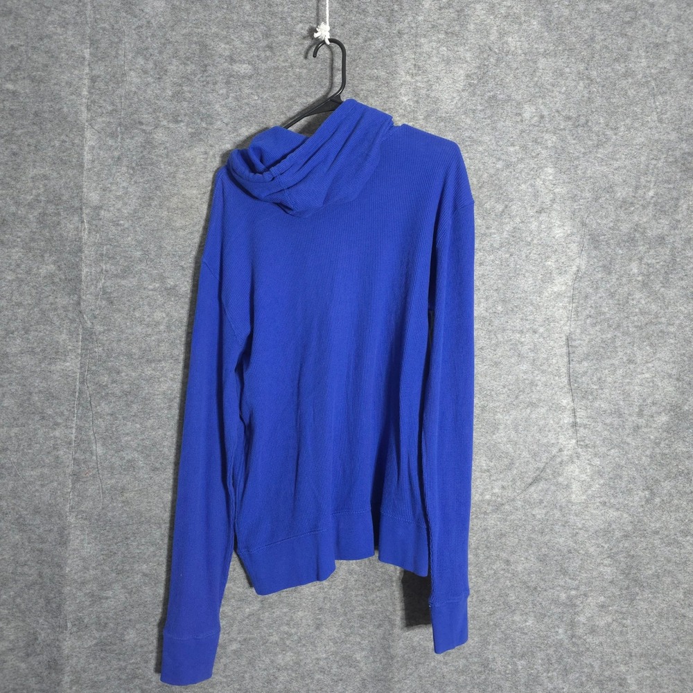 Gap Waffle Knit Hoodie Mens L Blue Full Zip Thermal 918082-00-1 Long Sleeve - Picture 2 of 12